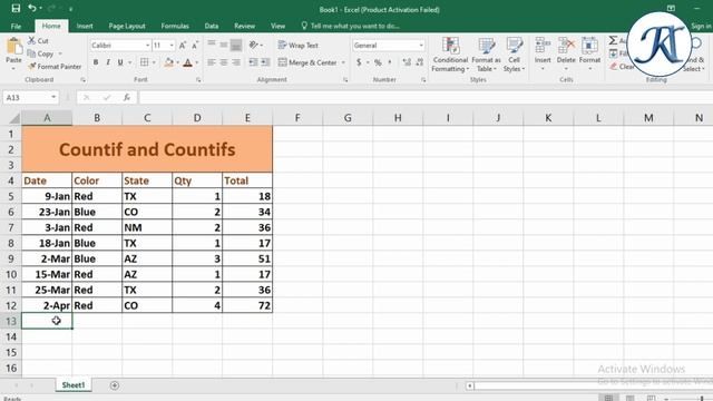 Countif and Countifs function in Ms Excel 2016 | Microsoft Office Excel 2016 Tutorial смотреть онлайн