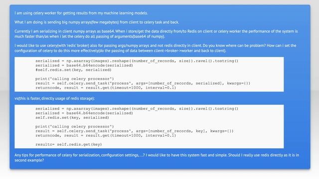 How to pass large chunk of data to celery смотреть онлайн