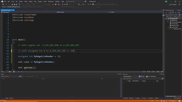 C++ Beginner Tutorial - Basics - Video 68 - Unsigned keyword смотреть онлайн