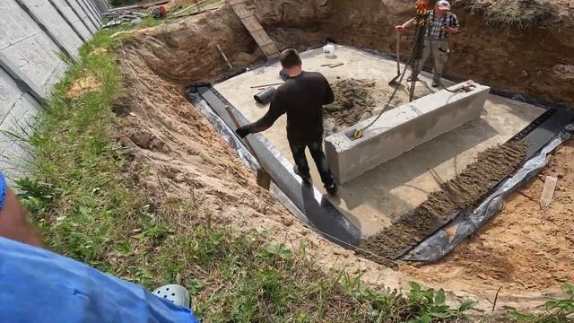укладка ФБС, заливка бетоном пол подвалв и перекрытие подвала смотреть онлайн