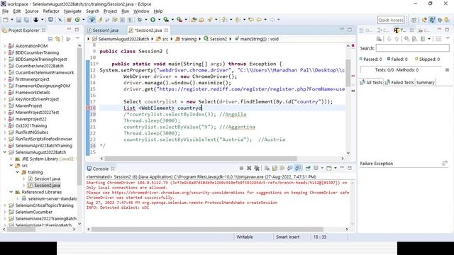 Selenium WebDriver with Java Automation Testing Online Training - August 2022 Batch - Session 2 смотреть онлайн