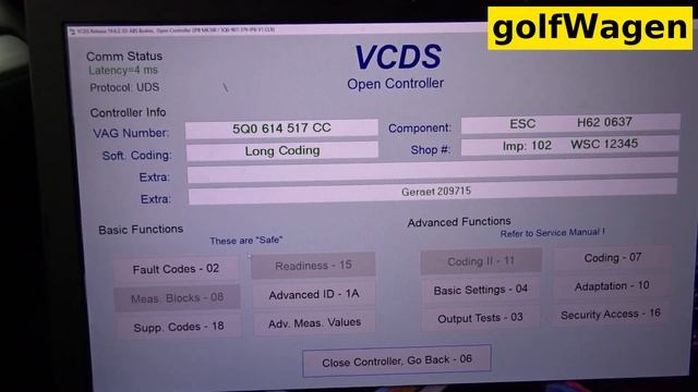 VW Golf 7 reset after jamming of EPB switch 32832 fault code смотреть онлайн