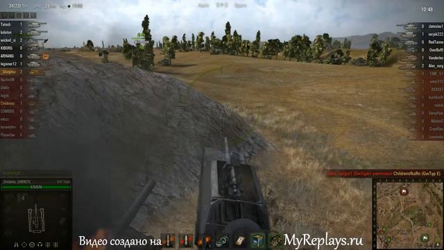 WOT: Степи - GW Tiger - 3 фрага смотреть онлайн