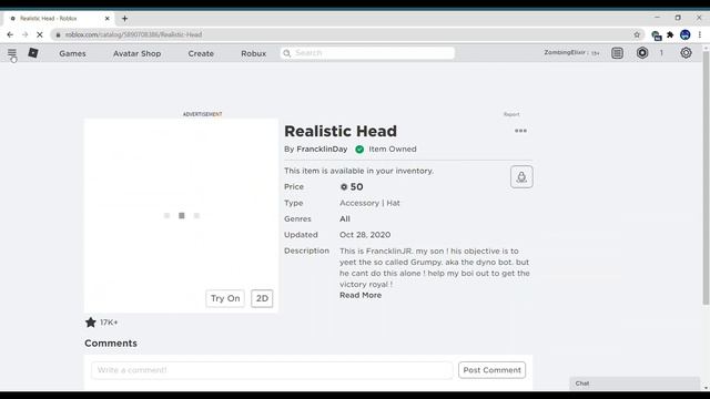 Realistic Face in Roblox смотреть онлайн