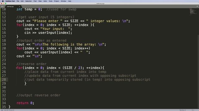 Reverse an Array ( C++ ) смотреть онлайн