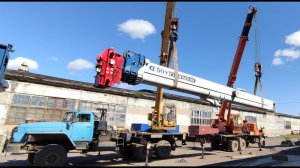 Снимаем стрелу с автокрана КС-65713-1 Галичанин 50т. Ульяновец и Галичанин 25т.