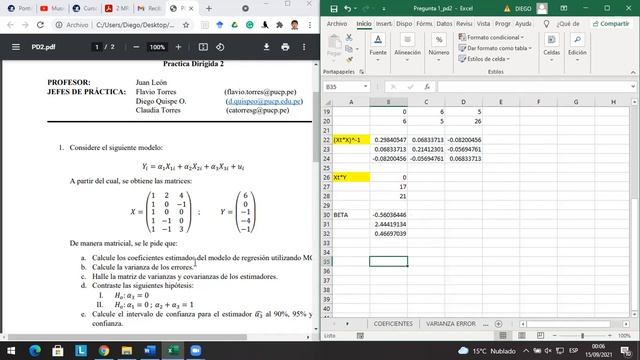 Práctica Dirigida 2 (Excel) - Econometría 1 смотреть онлайн