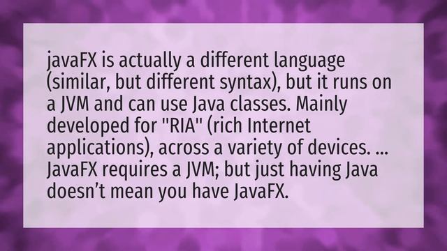 What is the difference between Java and JavaFX? смотреть онлайн