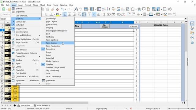 Libre Calc opens with design mode ON смотреть онлайн