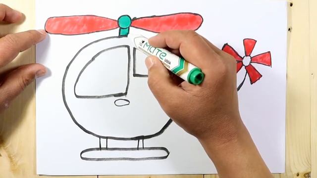 Drawing a helicopter for children/Рисуем вертолет для детей/Bolalar uchun vertolyot rasmini chizish смотреть онлайн