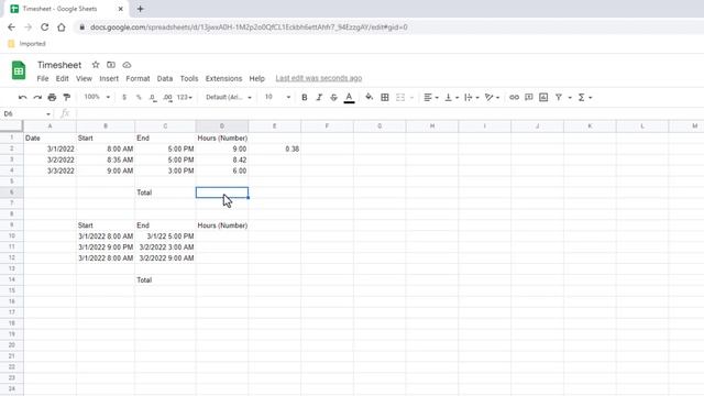 Create a Time Sheet - Google Sheets смотреть онлайн