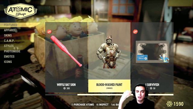Fallout 76 Atom Shop - Cool Survivalist's Outfit and Blood-Washed Combat Armor Paint 1 Free Emote смотреть онлайн