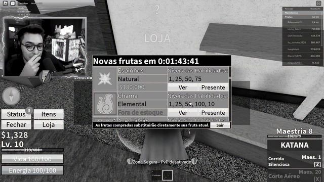 JOGUEI BLOX FRUITS PELA PRIMEIRA VEZ! смотреть онлайн