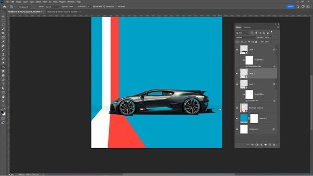 Hypercar Poster Design Photoshop Tutorial смотреть онлайн