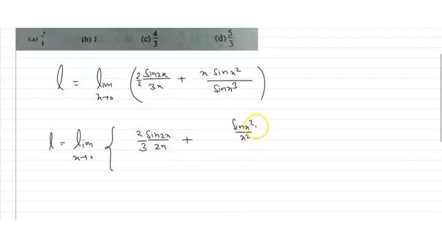 the value of `lim_(x- gt0)((sin2x)/(3x)+(xsinx^2)/sinx^3)` is смотреть онлайн