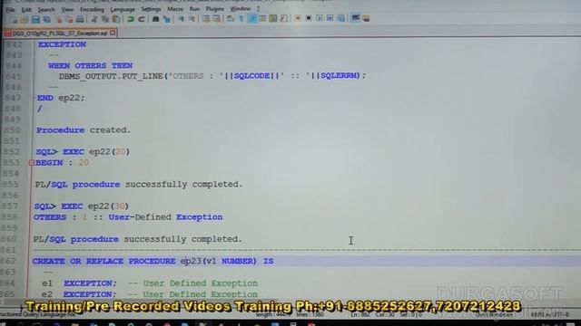 OracleTutorial || onlinetraining|| pl/sql ||Excption Part-4 by Basha смотреть онлайн