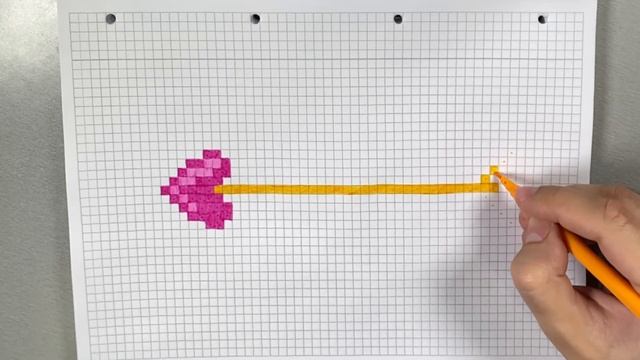 Рисуем стрелу любви (стрелу с сердечком). Рисунки по клеточкам смотреть онлайн