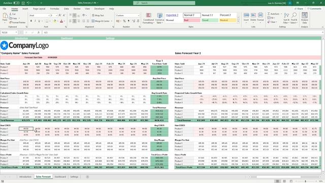 Sales Forecasting Excel Template Step-by-Step Video Tutorial by Simple Sheets смотреть онлайн