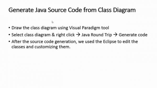 Generating Java Code from Class Diagram