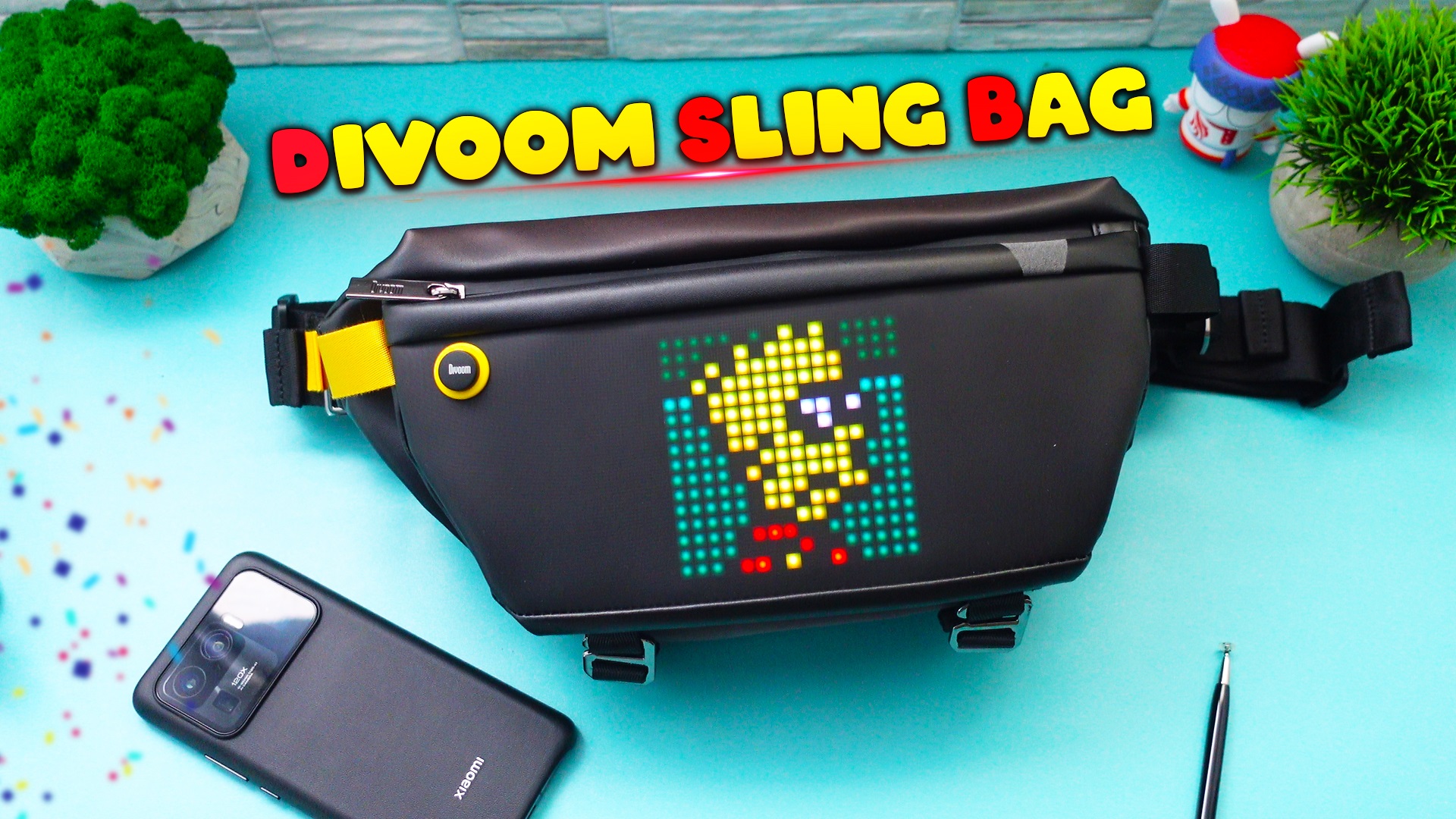 Сумка из Будущего с Дисплеем - Divoom Sling Bag , на ней можно играть в ИГРЫ ! смотреть онлайн