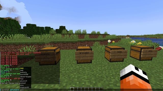Guns and grenades in Minecraft with Gunshell Plugin смотреть онлайн