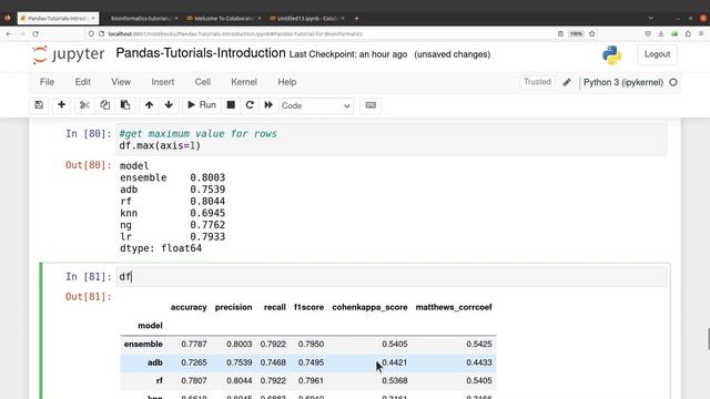 How to Get maximum and Minimum values in a Pandas DataFrame смотреть онлайн