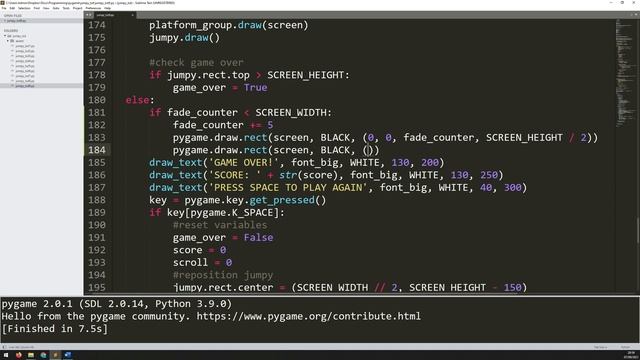 PyGame Endless Vertical Platformer Beginner Tutorial in Python - PART 9 | Fade Effect & Transitions смотреть онлайн
