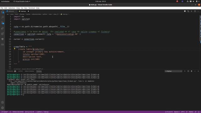 Videotutorial 21 Taller Práctico Programación con Python. Conexión con SQLite смотреть онлайн