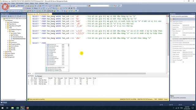 [SQL SEVER TỪ A-Z] Bài 13: Tìm kiếm gần đúng, truy vấn có điều kiện với toàn tử: Like смотреть онлайн