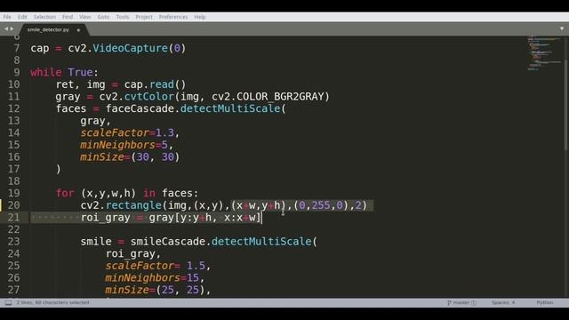 Smile Detector Tutorial using OpenCV Python and Machine Learning (Haarcascades) - with Code смотреть онлайн