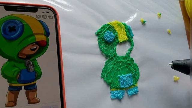 Brawl Stars, рисуем 3Д ручкой Leon! смотреть онлайн