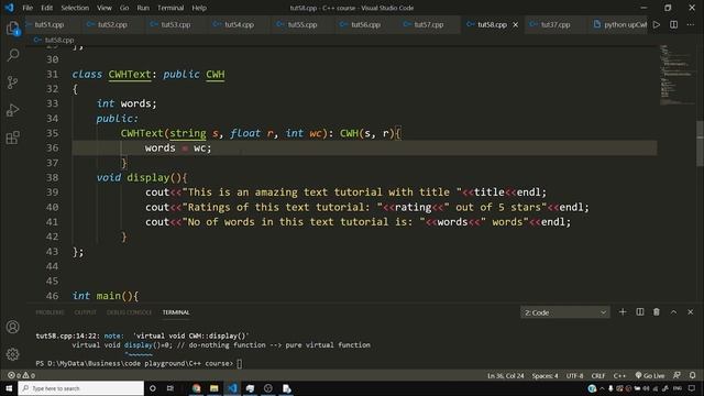 Abstract Base Class & Pure Virtual Functions in C++ | C++ Tutorials for Beginners #58 смотреть онлайн