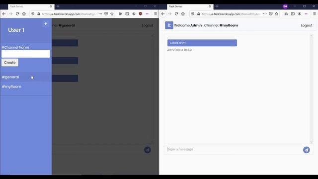 Flack Project 2 CS50W - A chat server using Flask and SocketIO смотреть онлайн