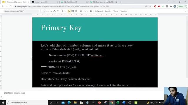 PRIMARY KEYS IN SQL - SQL смотреть онлайн