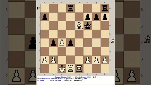 Ragger, Markus vs Wageih, Kareim | FIDE World Chess Cup 2023, Baku Azerbaijan смотреть онлайн