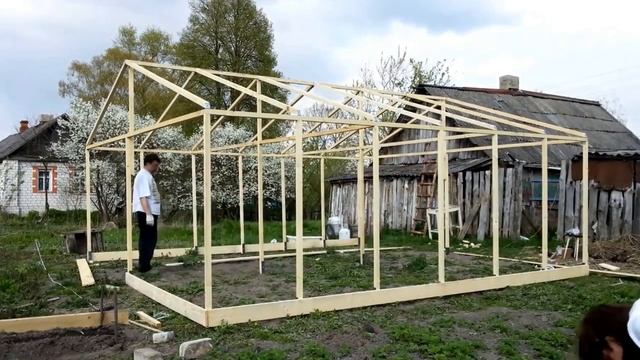Дешевая большая теплица / Из бруса / Своими руками / RedHorn