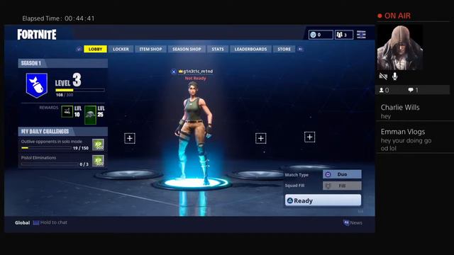g1n3t1c_m1nd's Live PS4 Broadcast playing fortnite battle royal смотреть онлайн