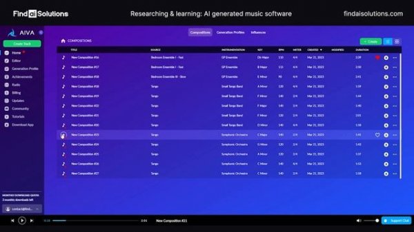 Game changing music tool. AIVA, AI music generator. First look with commentary.
