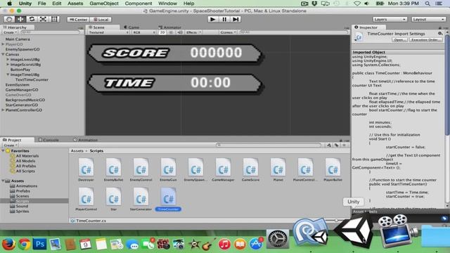 Unity - 2D Space Shooter Tutorial Part 10 - Timer UI and Game Title смотреть онлайн
