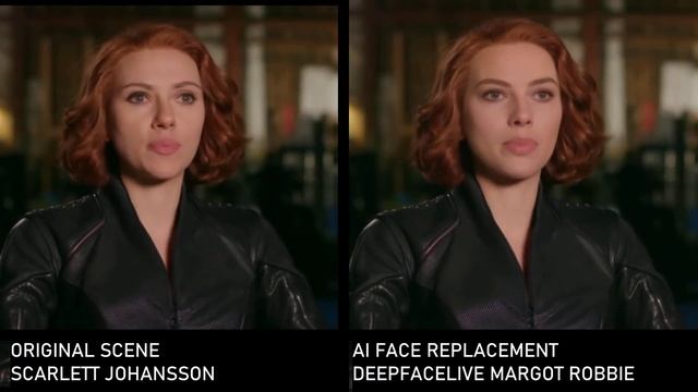 SCARLETT JOHANSSON AND MARGOT ROBBIE, AVENGERS BLACK WIDOW ( FACE REPLACEMENT, DEEPFACELIVE ) смотреть онлайн