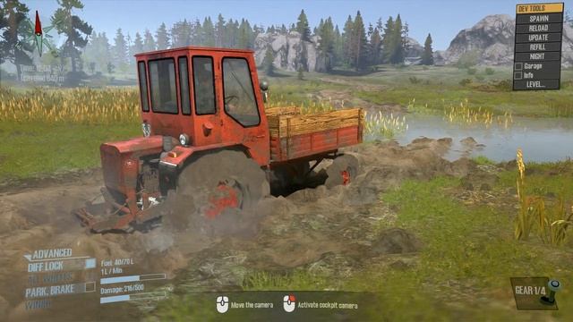 Spintires: MudRunner - T-16 Tractor Driving Through Mud смотреть онлайн