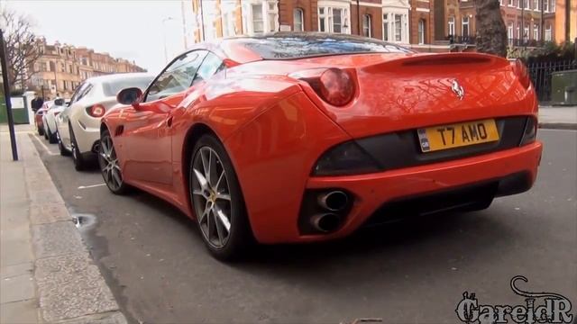 Ferrari FF, 599HGTE, LP560, 575 Superamerica, 2xCalifornia +Start up and revs and more in London смотреть онлайн