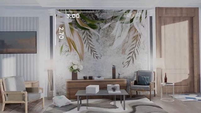 3D презентация фотообоев в интерьере.Анимация сборки интерьера. смотреть онлайн