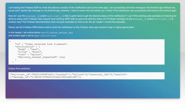 How to check the delivery status of Firebase message sent to an Android application? смотреть онлайн