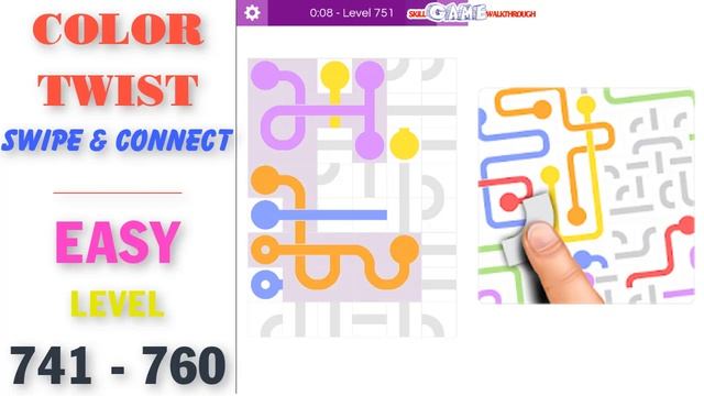 Color Twist Swipe & Connect | EASY | Level 741 - 760 Walkthrough | SkillGameWalkthrough смотреть онлайн