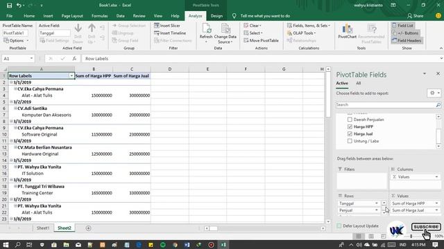 Tutorial | Cara Cepat Menggunakan | Belajar Pivot TABLE Untuk PEMULA [ Ms Excel ] смотреть онлайн
