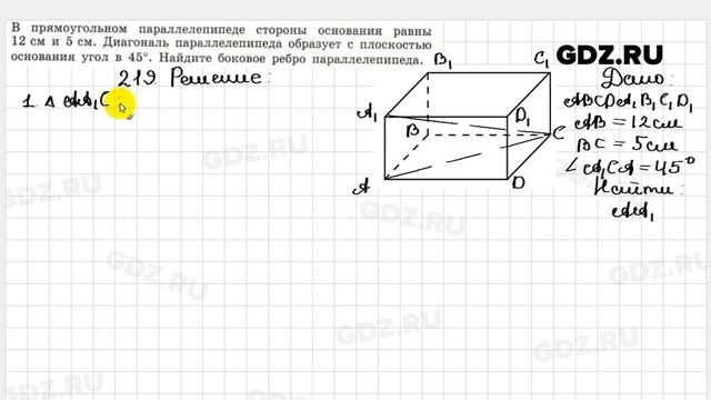 № 219 - Геометрия 10-11 класс Атанасян смотреть онлайн