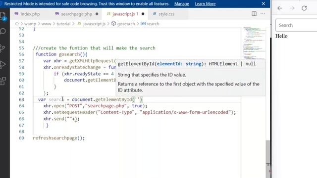 How to create search Bar using Php, Mysql and Javascript part 1 смотреть онлайн
