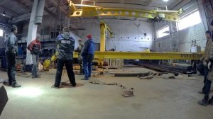 монтаж мостового подвесного крана. монтаж мостового крана. монтаж кран-балки.