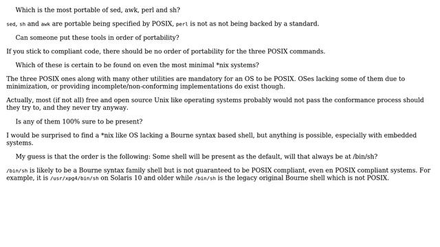 Unix & Linux: Which is the most portable of sed, awk, perl and sh? (2 Solutions!!) смотреть онлайн